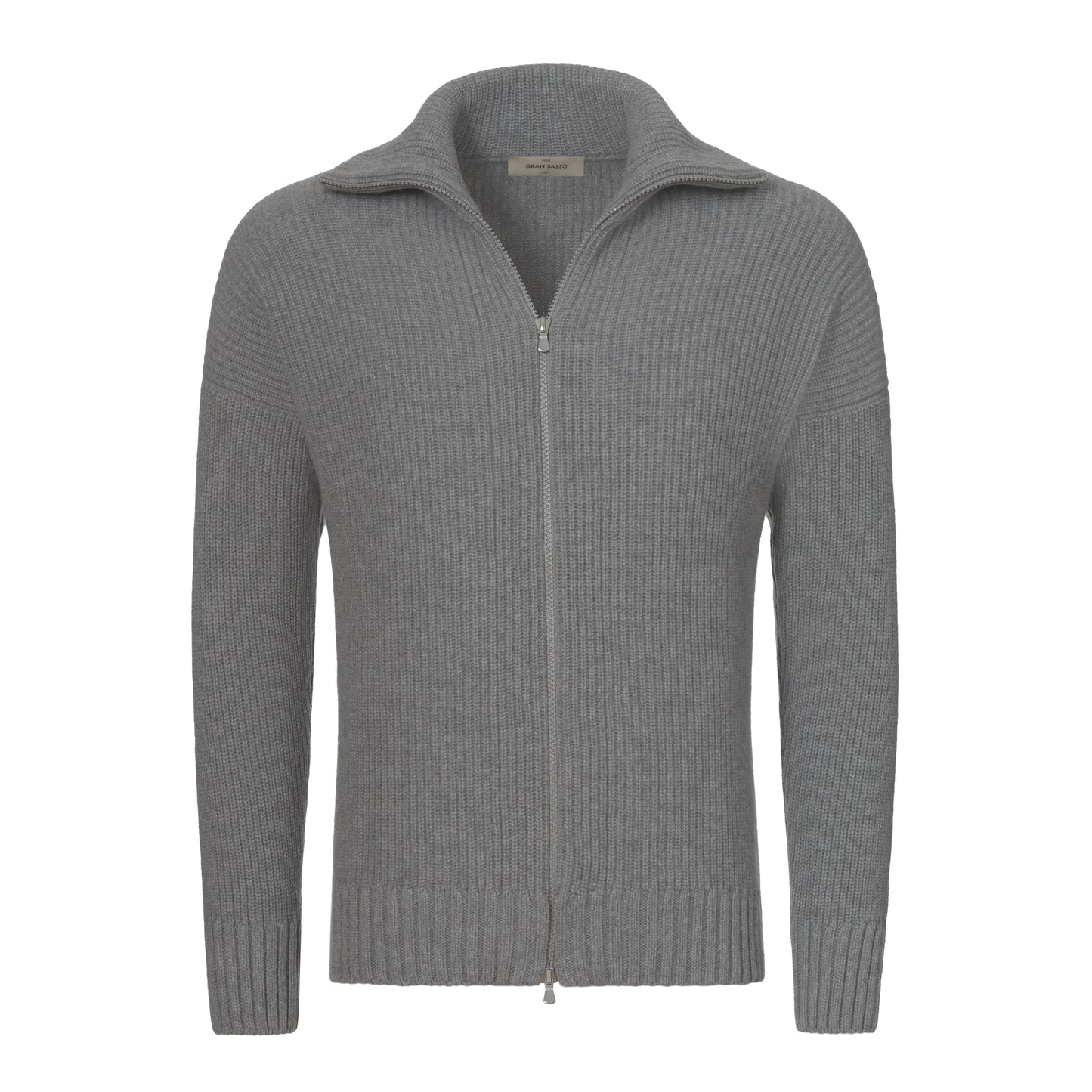 Gran Sasso Cashmere - Wool Zip Cardigan in Grey Melange - SARTALE