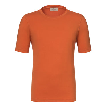 Gran Sasso Cotton Crew - Neck T - Shirt in Bright Orange - SARTALE