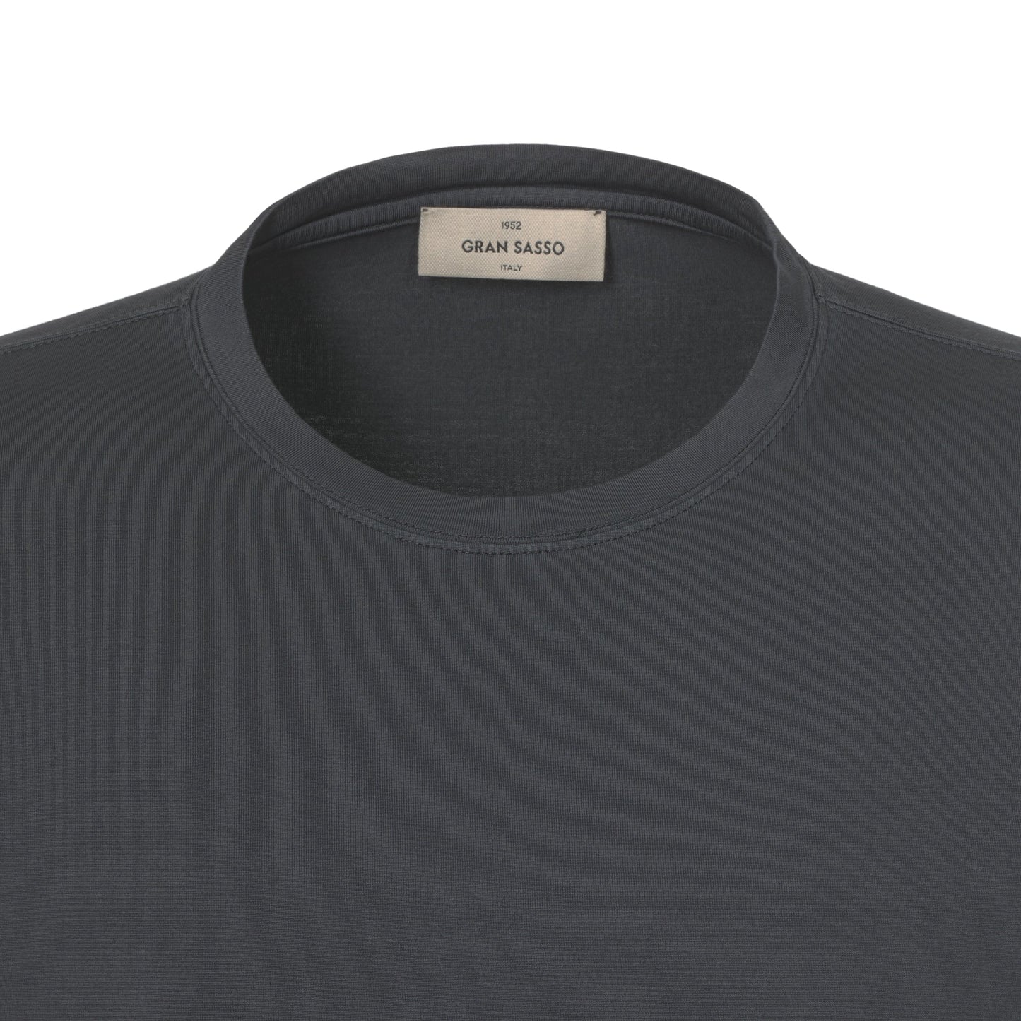Gran Sasso Cotton Crew - Neck T - Shirt in Charcoal Grey - SARTALE