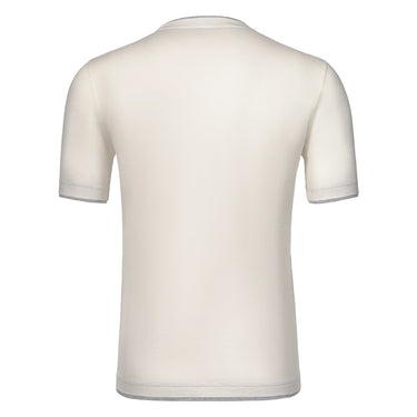 Gran Sasso Cotton Crew - Neck T - Shirt in Cream - SARTALE