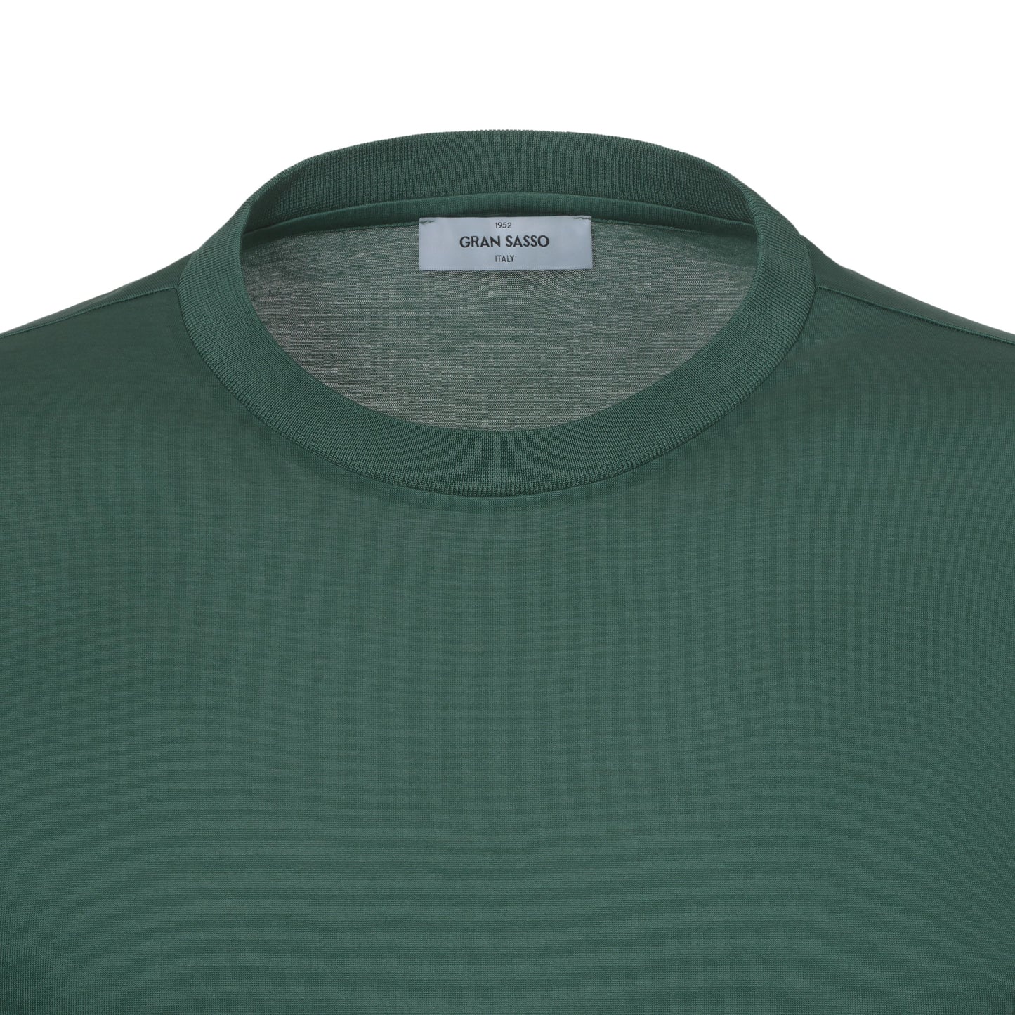 Gran Sasso Cotton Crew - Neck T - Shirt in Eucalyptus Green - SARTALE