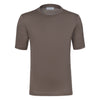 Gran Sasso Cotton Crew - Neck T - Shirt in Peanut Brown - SARTALE