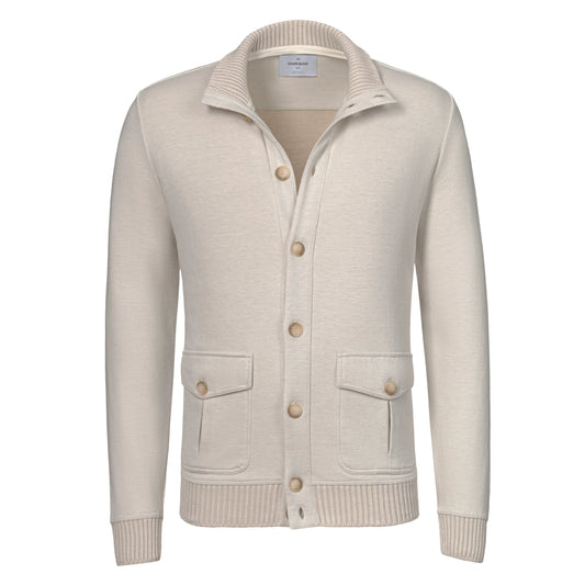 Gran Sasso Cotton Jacket in Cream with Button Closure - SARTALE