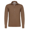 Gran Sasso Cotton Polo Shirt in Bronze with Long Placket - SARTALE