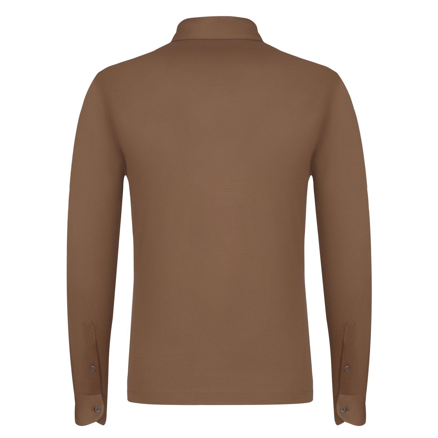 Gran Sasso Cotton Polo Shirt in Bronze with Long Placket - SARTALE