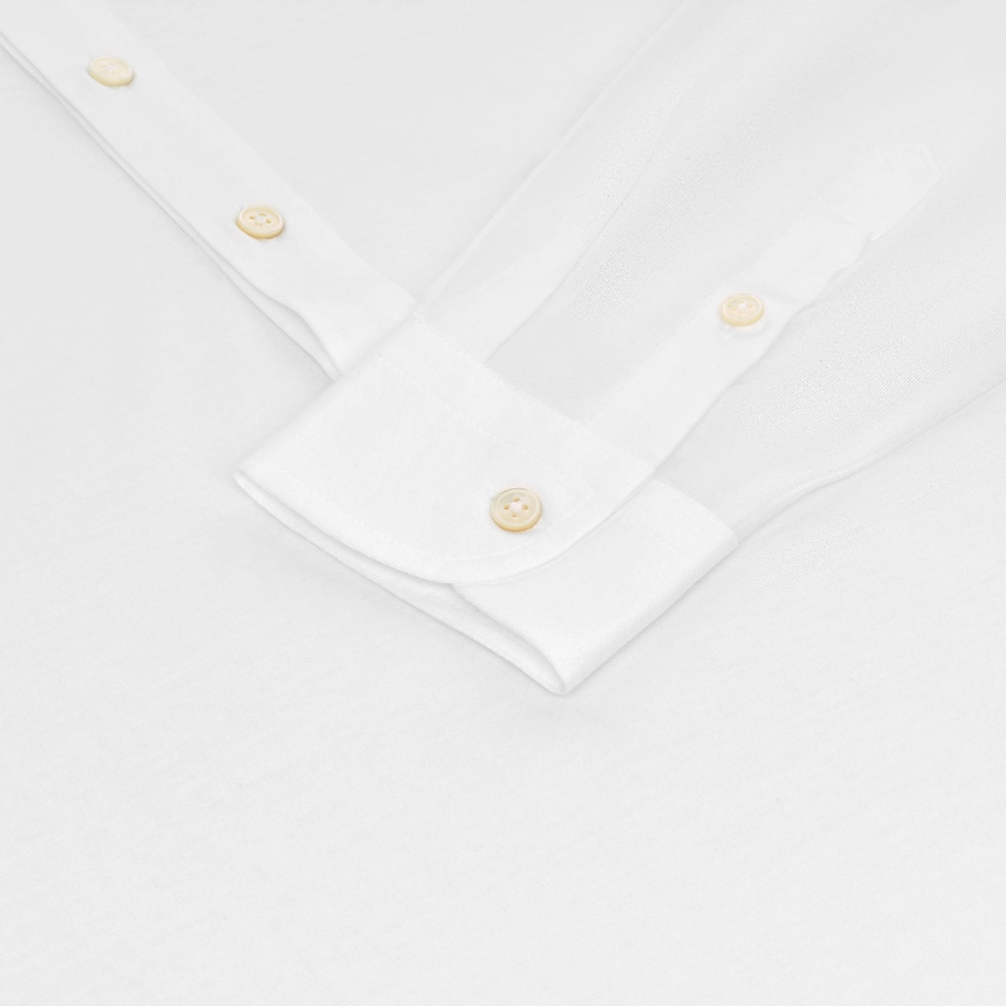 Gran Sasso Cotton Polo Shirt in Off White with Long Placket - SARTALE