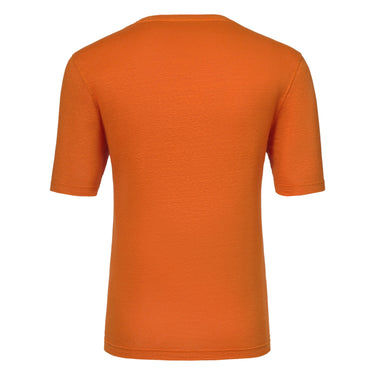 Gran Sasso Linen - Blend Crew - Neck T - Shirt in Bright Orange - SARTALE