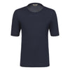 Gran Sasso Linen - Blend Crew - Neck T - Shirt in Cosmos Blue Melange - SARTALE