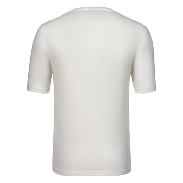 Gran Sasso Linen - Blend Crew - Neck T - Shirt in Milky White - SARTALE