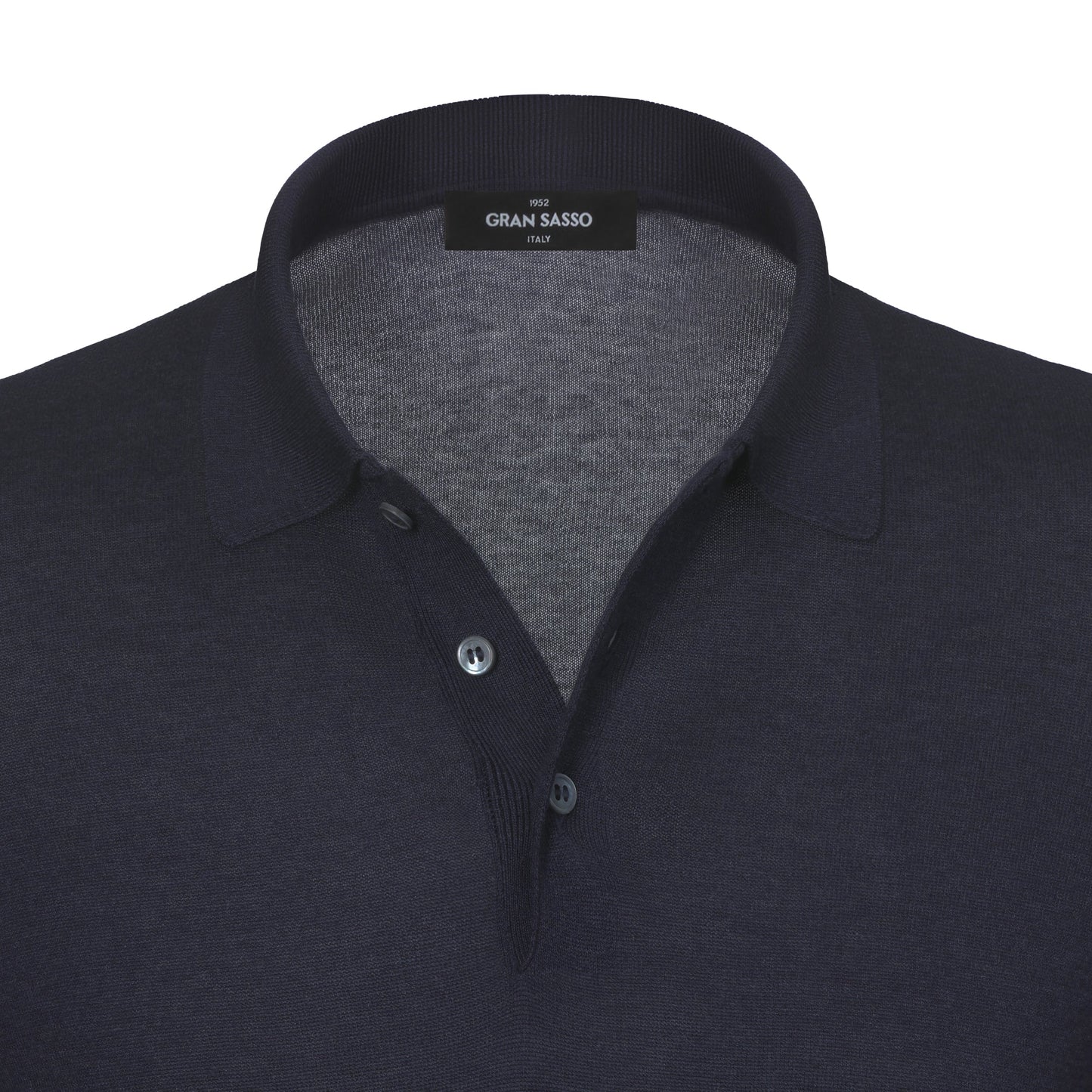 Gran Sasso Silk Polo Shirt in Midnight Blue - SARTALE