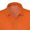 Gran Sasso Two - Button Linen - Blend Polo Shirt in Bright Orange - SARTALE