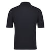 Gran Sasso V - Neck Silk Polo Shirt in Midnight Blue - SARTALE