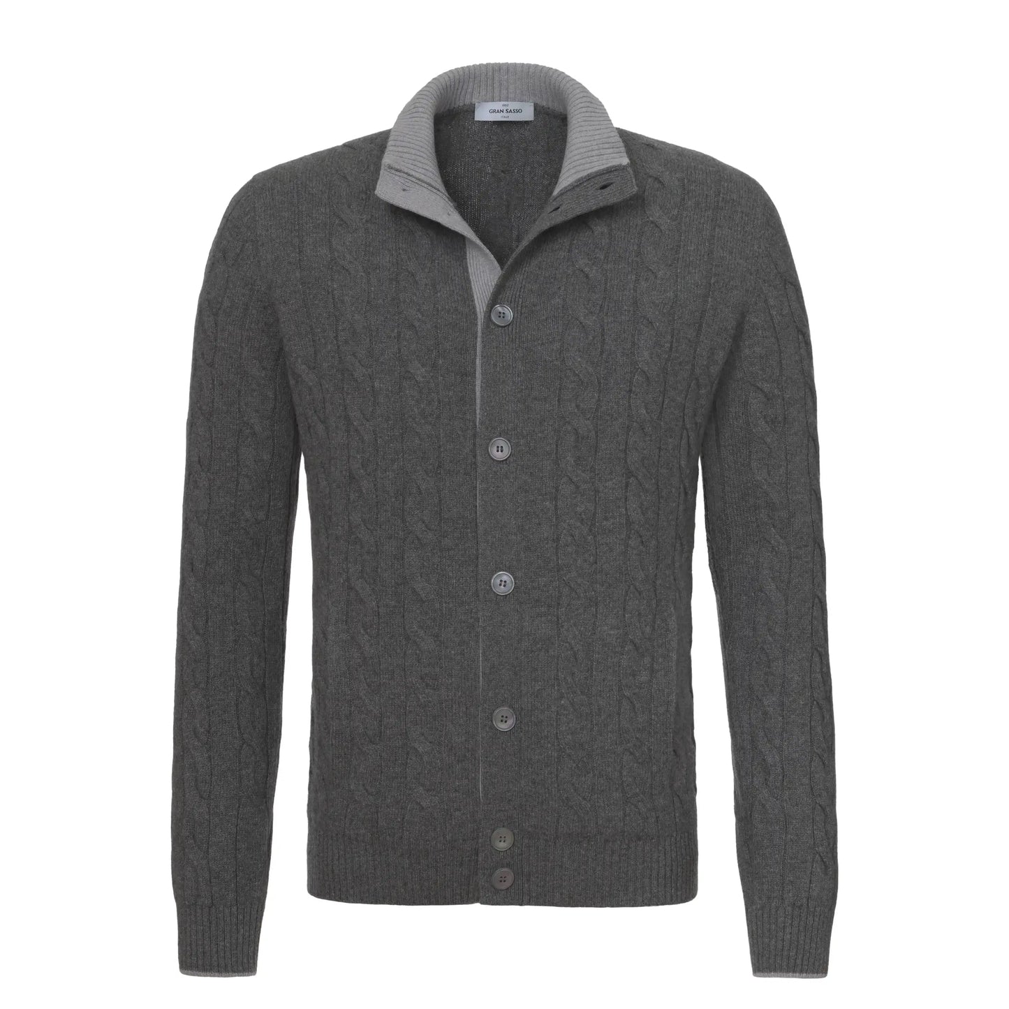 Gran Sasso Wool - Blend Ribbed Cardigan in Grey - SARTALE