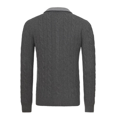 Gran Sasso Wool - Blend Ribbed Cardigan in Grey - SARTALE