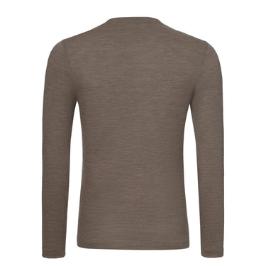 Gran Sasso Wool Long Sleeve T - Shirt in Light Brown - SARTALE