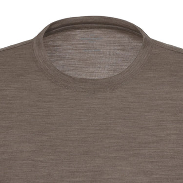 Gran Sasso Wool Long Sleeve T - Shirt in Light Brown - SARTALE