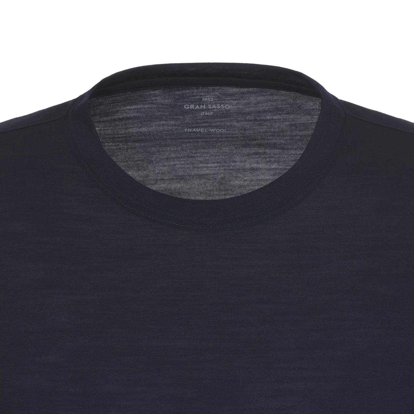 Gran Sasso Wool Long Sleeve T - Shirt in Navy Blue - SARTALE