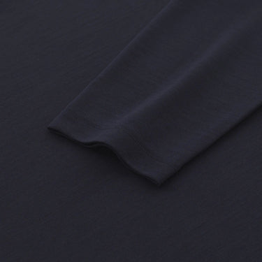 Gran Sasso Wool Long Sleeve T - Shirt in Navy Blue - SARTALE