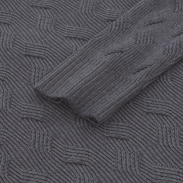 Gran Sasso Wool Ribbed Turtleneck in Silver Grey - SARTALE