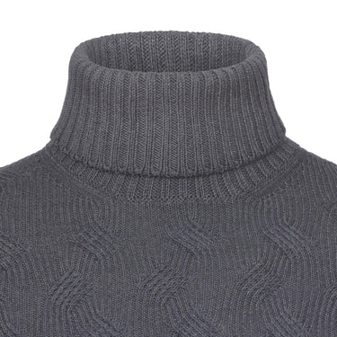 Gran Sasso Wool Ribbed Turtleneck in Silver Grey - SARTALE
