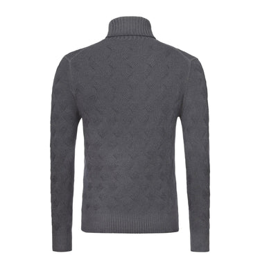Gran Sasso Wool Ribbed Turtleneck in Silver Grey - SARTALE