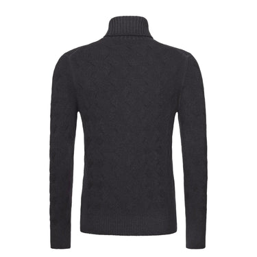 Gran Sasso Wool Ribbed Turtleneck in Smoking Night Blue - SARTALE