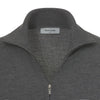Gran Sasso Wool Zip - Up Sweater in Grey Melange - SARTALE
