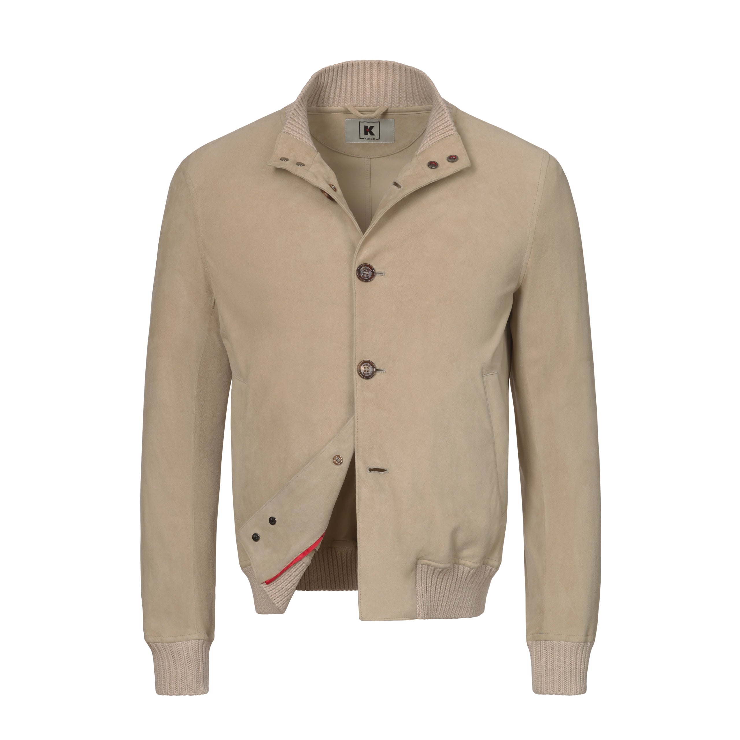 Lammfell-Blouson in Hellbeige