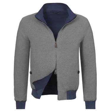 Kired Reversible Cotton - Blend Blouson in Blue and Grey - SARTALE