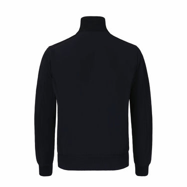 Kiton Bomber Jacket with Leather Details in Dark Blue - SARTALE