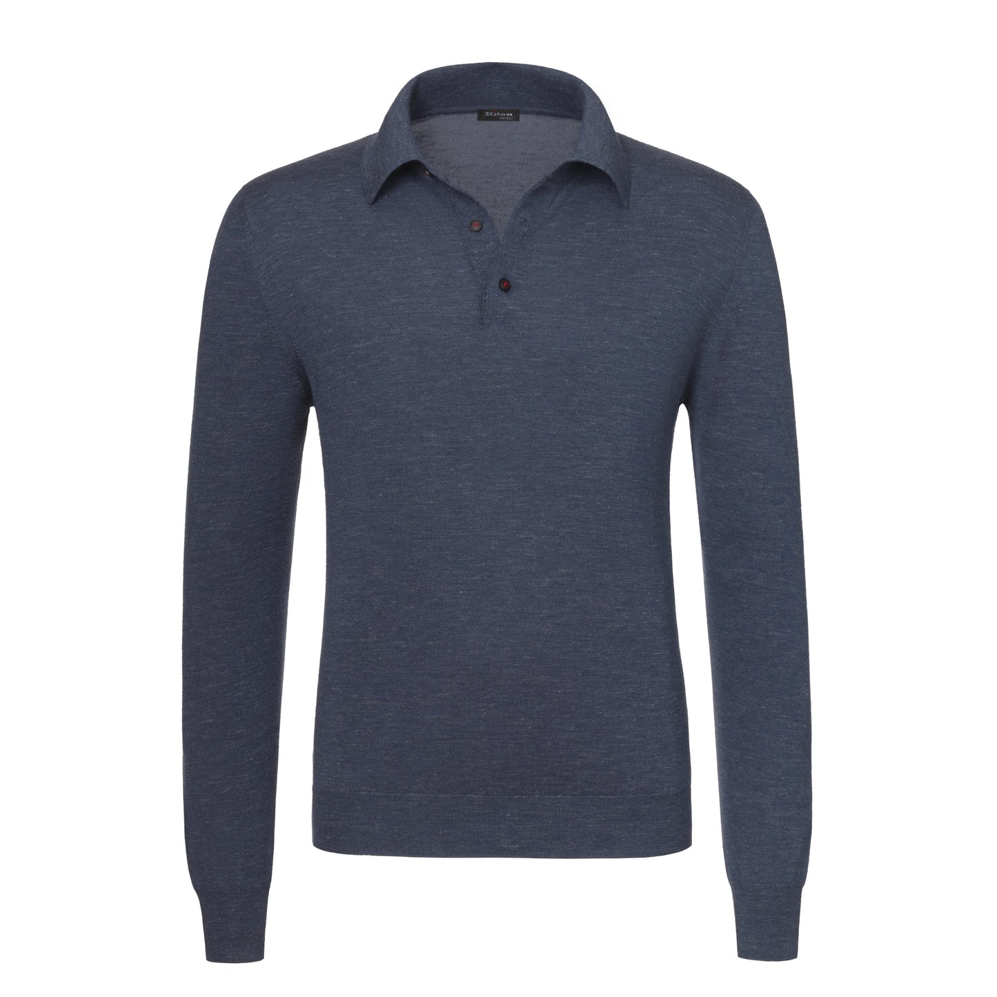 Kiton Cashmere - Blend Long Sleeve Polo Shirt in Bronze Blue - SARTALE