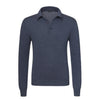 Kiton Cashmere - Blend Long Sleeve Polo Shirt in Bronze Blue - SARTALE