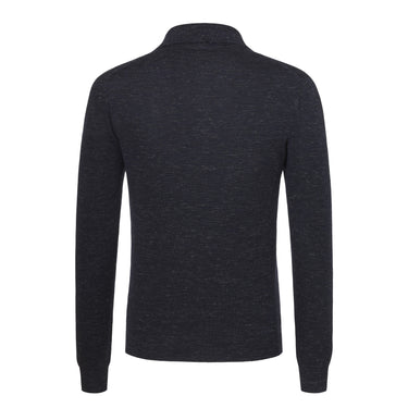 Kiton Cashmere - Blend Long Sleeve Polo Shirt in Diamond Blue - SARTALE