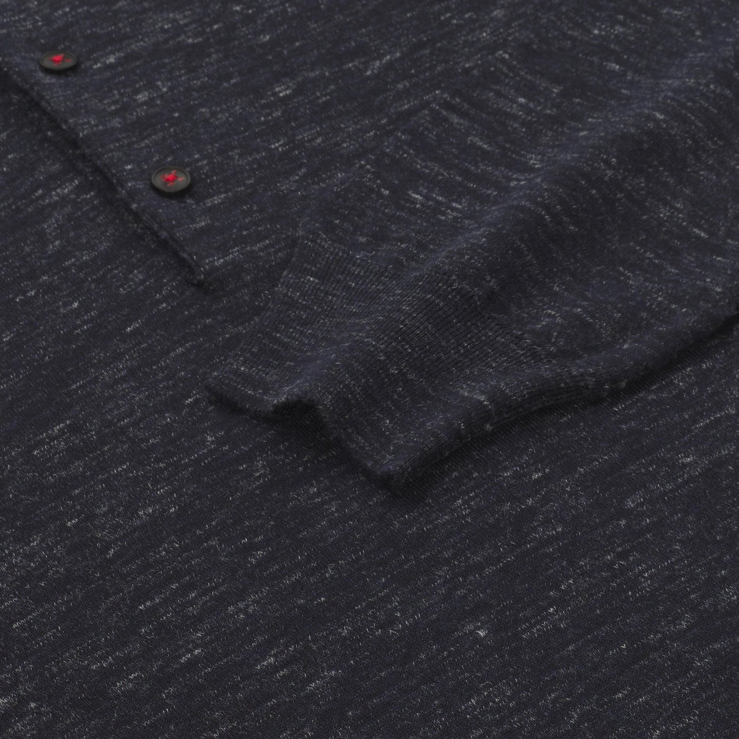 Kiton Cashmere - Blend Long Sleeve Polo Shirt in Diamond Blue - SARTALE