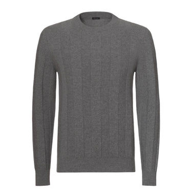 Kiton Cashmere Crew - Neck Sweater in Grey Melange - SARTALE