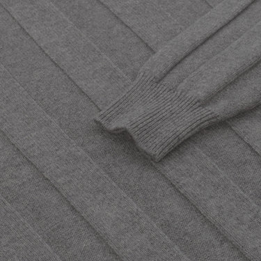 Kiton Cashmere Crew - Neck Sweater in Grey Melange - SARTALE