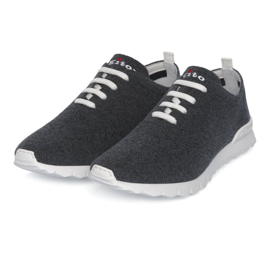 Kiton Cashmere Sneakers in Dark Grey Melange - SARTALE