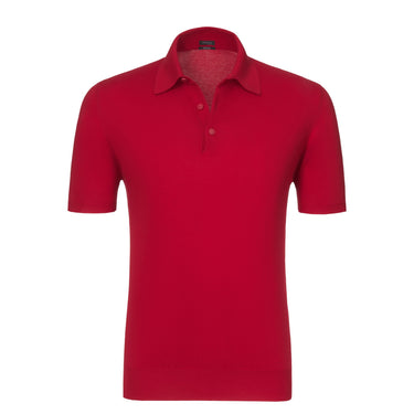Kiton Cotton Polo Shirt in Bright Red - SARTALE