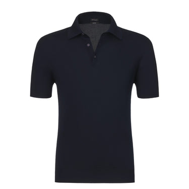 Kiton Cotton Polo Shirt in Midnight Blue - SARTALE