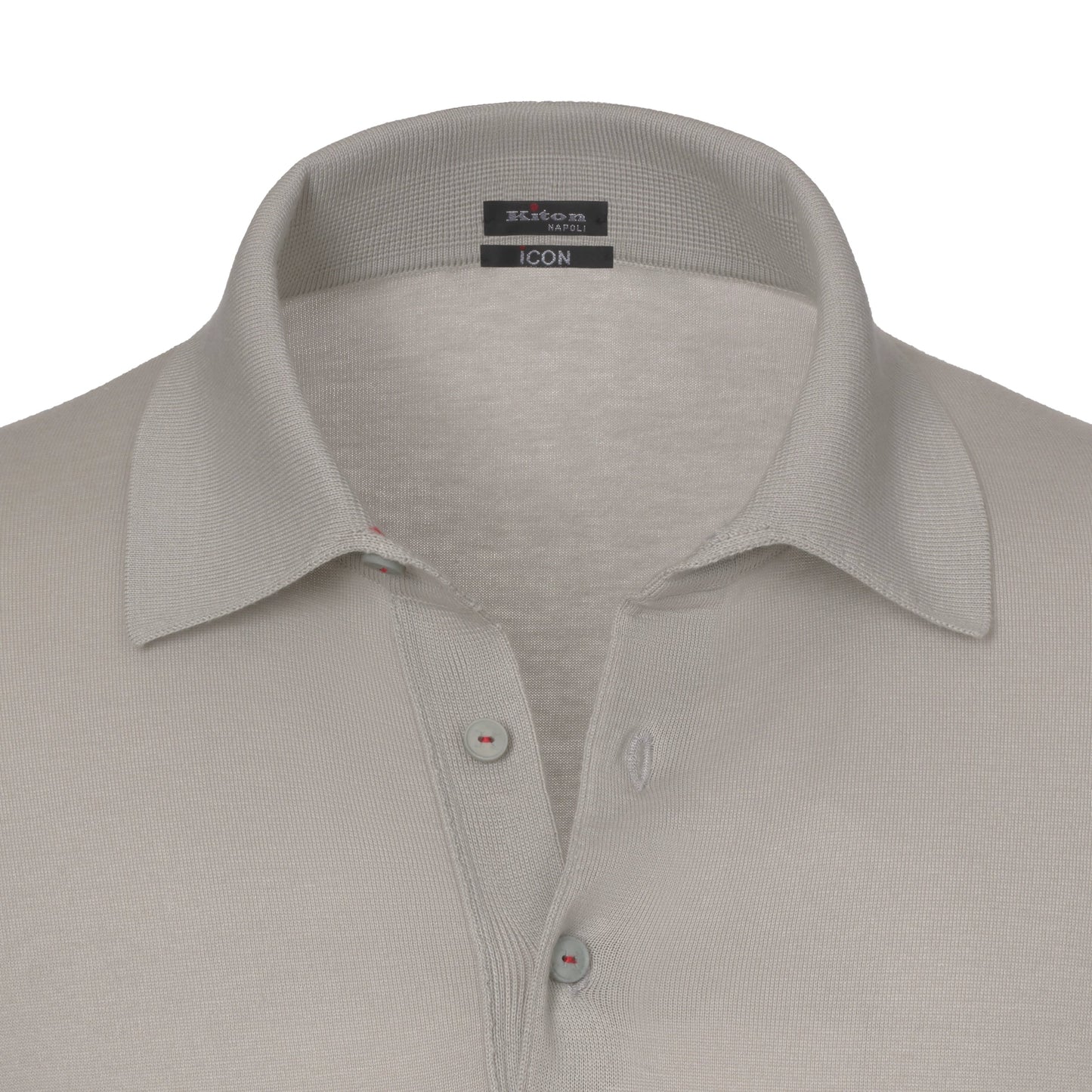 Kiton Cotton Polo Shirt in Pearl Grey - SARTALE