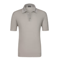 Kiton Cotton Polo Shirt in Pearl Grey - SARTALE