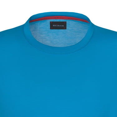 Kiton Cotton T - Shirt in Bright Blue - SARTALE