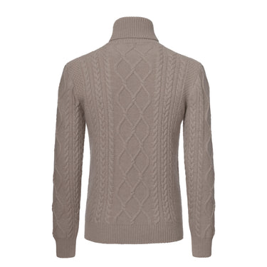Kiton Ribbed Cashmere Turtleneck Sweater in Beige - SARTALE
