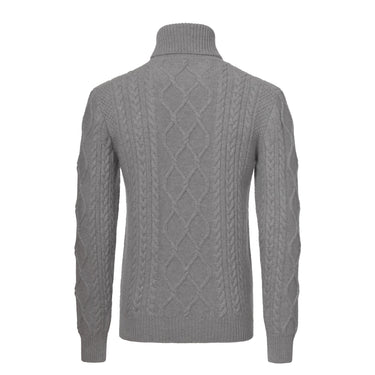 Kiton Ribbed Cashmere Turtleneck Sweater in Light Grey - SARTALE