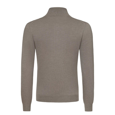 Kiton Silk and Cashmere - Blend Half - Zip in Grain Brown - SARTALE