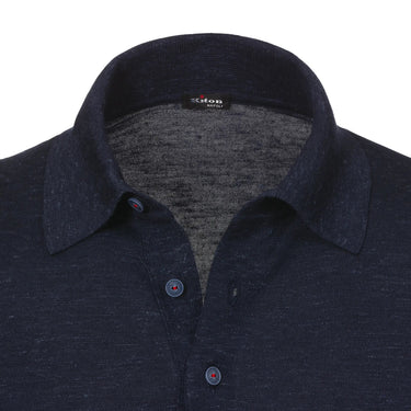 Kiton Silk - Blend Polo Shirt in Blue Melange - SARTALE