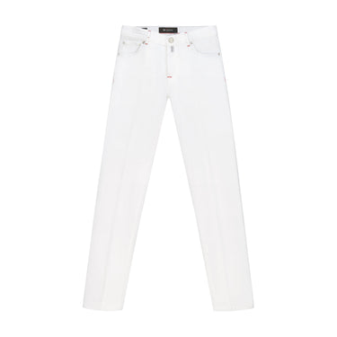 Kiton Slim - Fit Cotton Five - Pocket Jeans in White - SARTALE