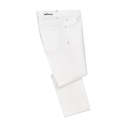 Kiton Slim - Fit Cotton Five - Pocket Jeans in White - SARTALE