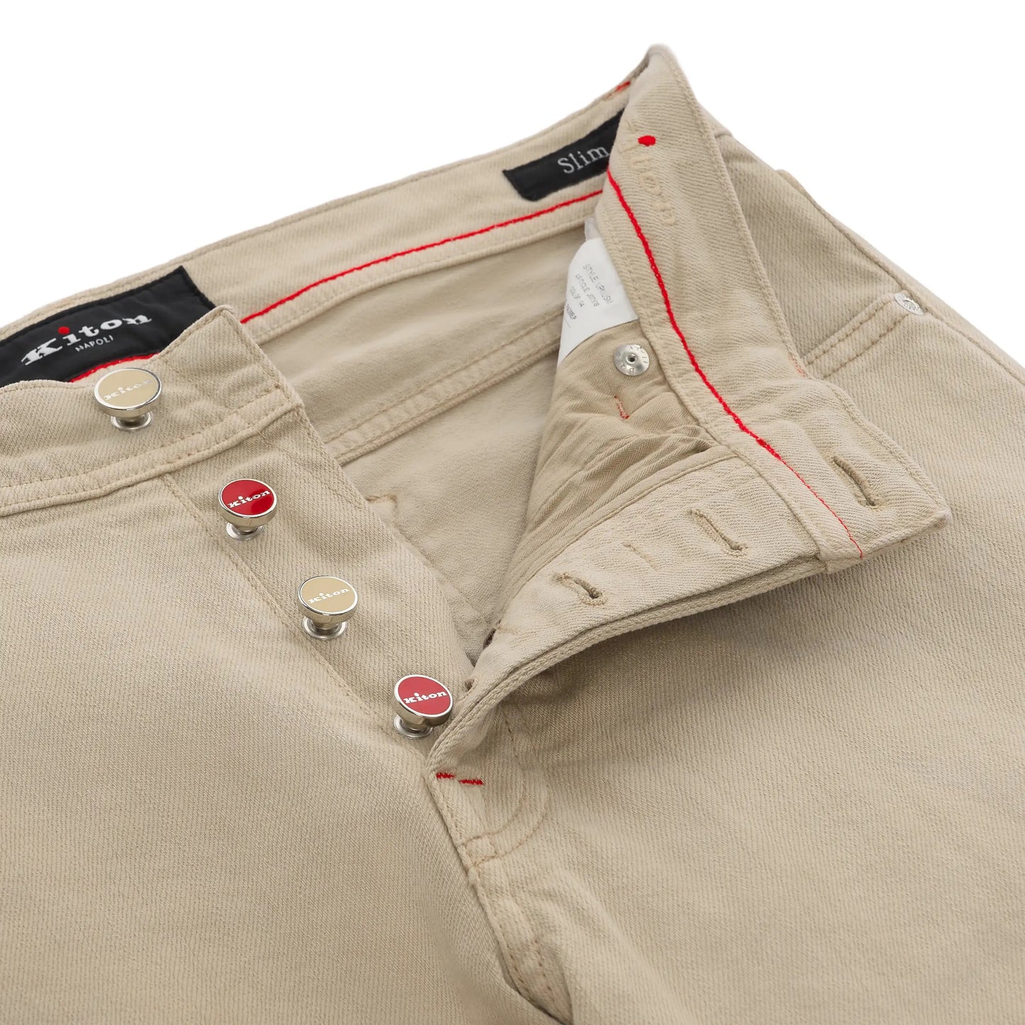 Kiton Slim - Fit Five - Pocket Jeans in Beige - SARTALE