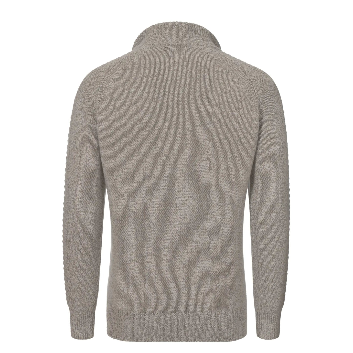 Loro Piana Cashmere Half - Zip Sweater in Beige Melange - SARTALE
